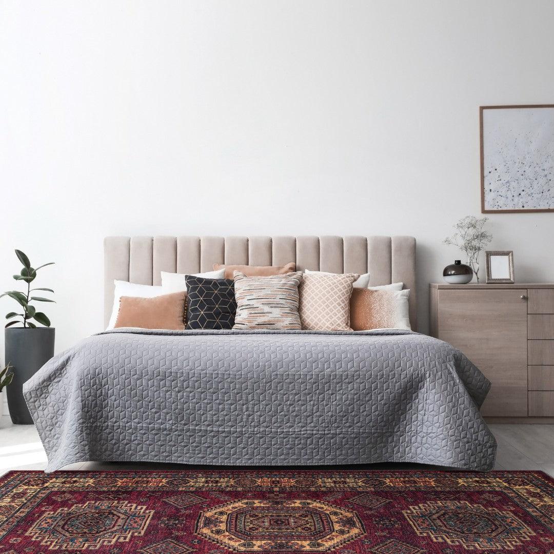 Machine Washable Burgundy Area Rug, Eco-Friendly, Recycled - SAP-P1098-BUR-2X3-4.1.1 - Arconiz