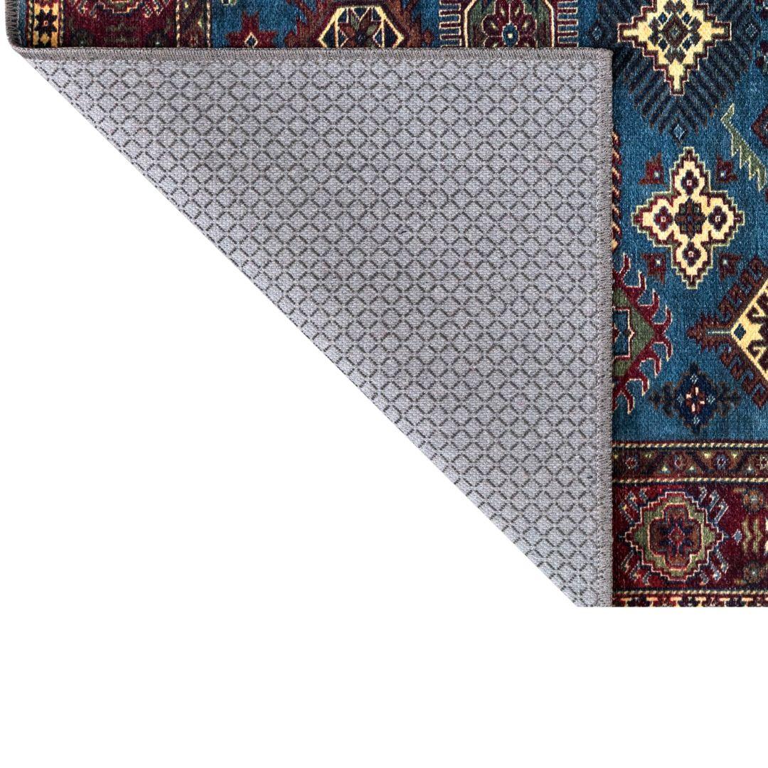 Machine Washable Blue Area Rug, Navy/Light Blue/Cream/Red/Indigo - SAP-P1114-BLU-2X3-3.1.1 - Arconiz