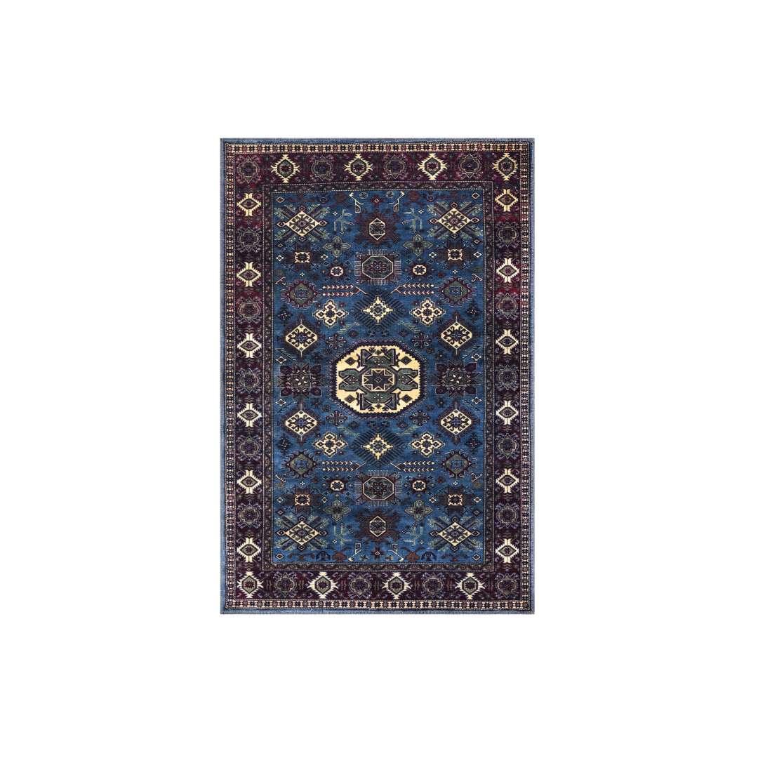 Machine Washable Blue Area Rug, Navy/Light Blue/Cream/Red/Indigo - SAP-P1114-BLU-5X7-3.1.1 - Arconiz