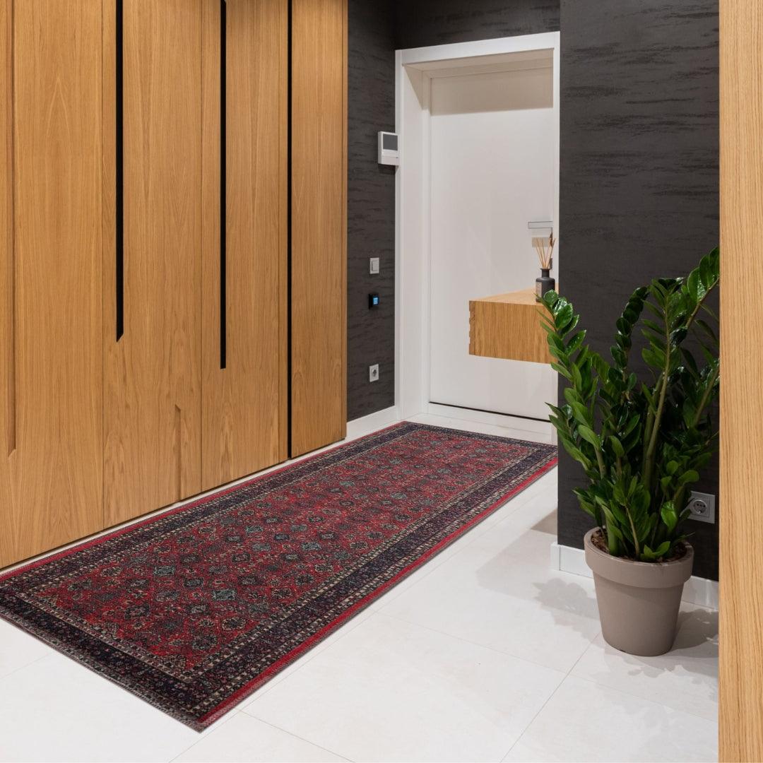 Machine Washable Area Rug, Recycled Material, Red & Blue - SAP-P1124-BUR-2X3-2.6.1 - Arconiz