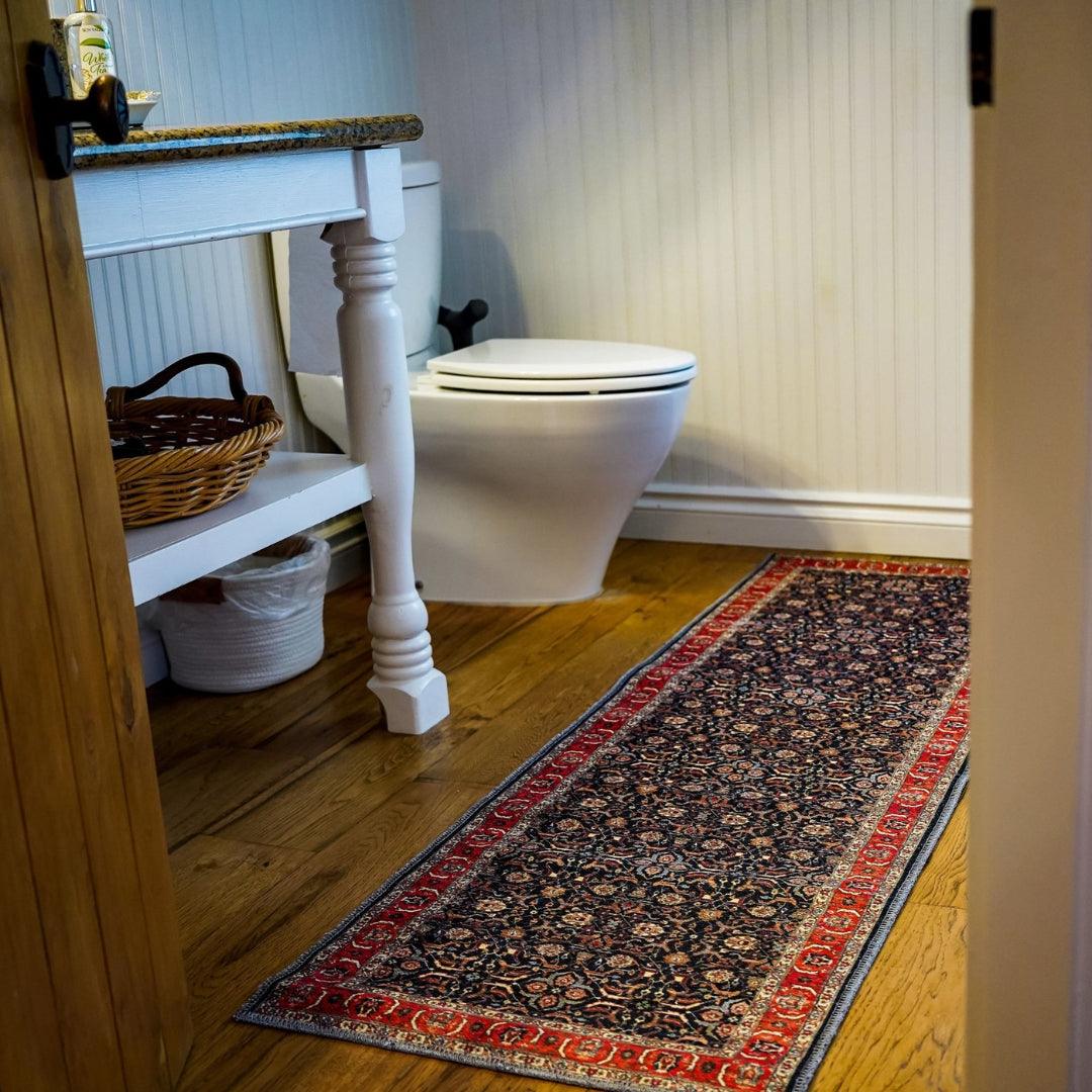 Machine Washable Area Rug, Recycled Material, Red & Blue - SAP-P1124-BUR-2X3-2.6.1 - Arconiz