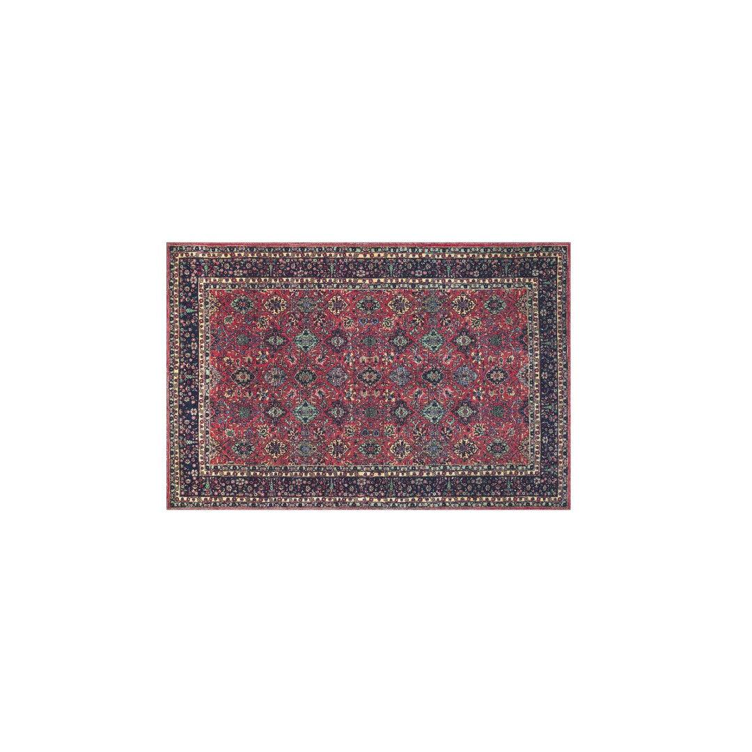 Machine Washable Area Rug, Recycled Material, Red & Blue - SAP-P1124-BUR-2X3-2.6.1 - Arconiz