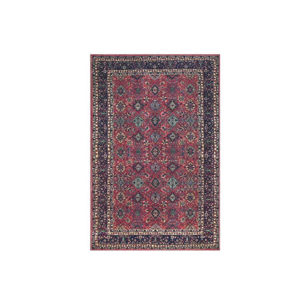 Machine Washable Area Rug, Recycled Material, Red & Blue - SAP-P1124-BUR-5X7-2.6.1 - Arconiz