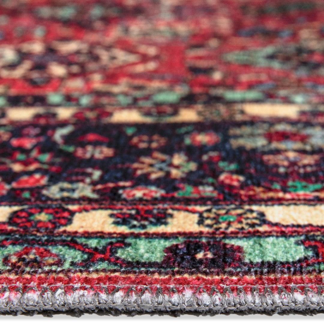 Machine Washable Area Rug, Recycled Material, Red & Blue - SAP-P1124-BUR-2X3-2.6.1 - Arconiz