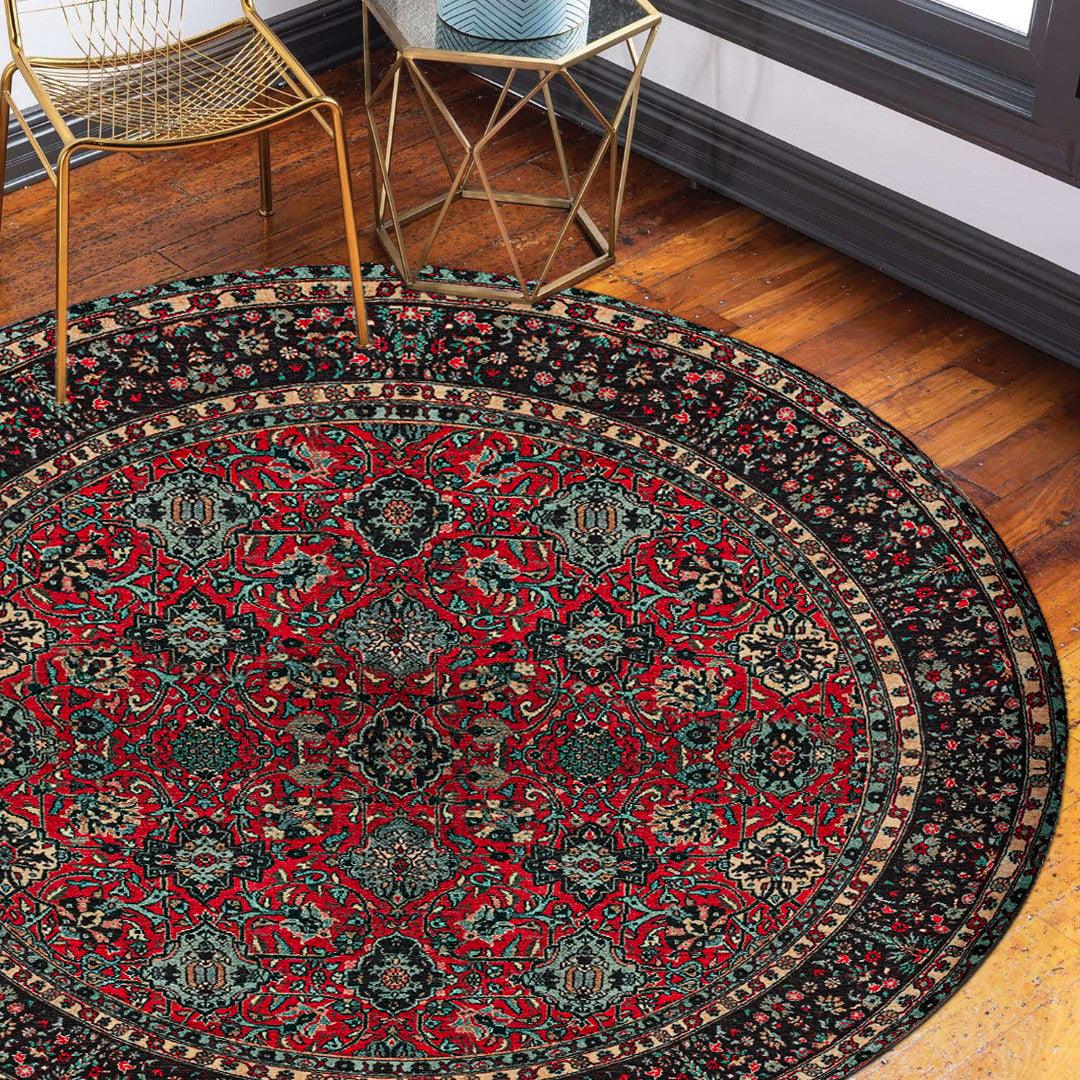 Machine Washable Area Rug, Recycled Material, Red & Blue - SAP-P1124-BUR-2X3-2.6.1 - Arconiz