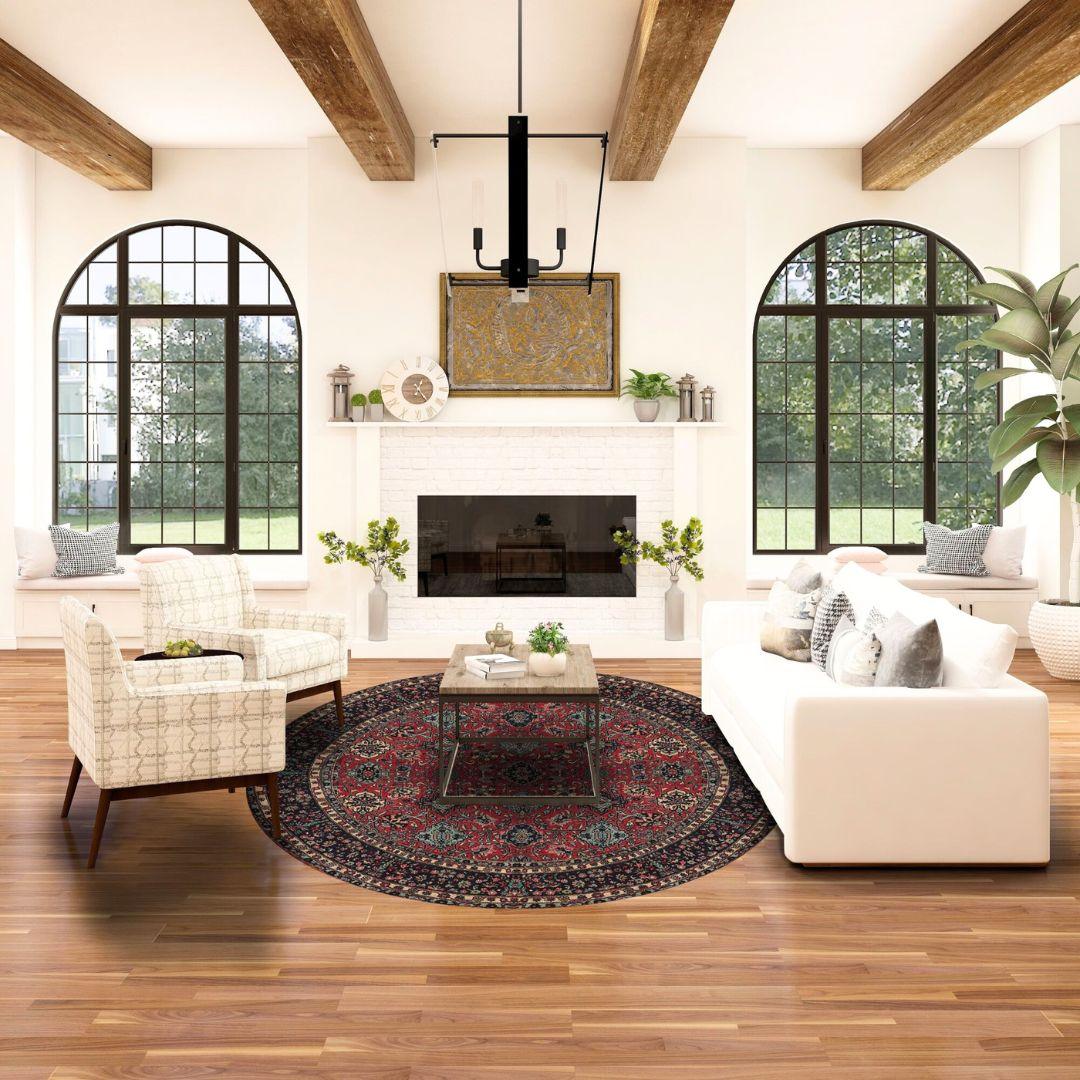 Machine Washable Area Rug, Recycled Material, Red & Blue - SAP-P1124-BUR-2X3-2.6.1 - Arconiz