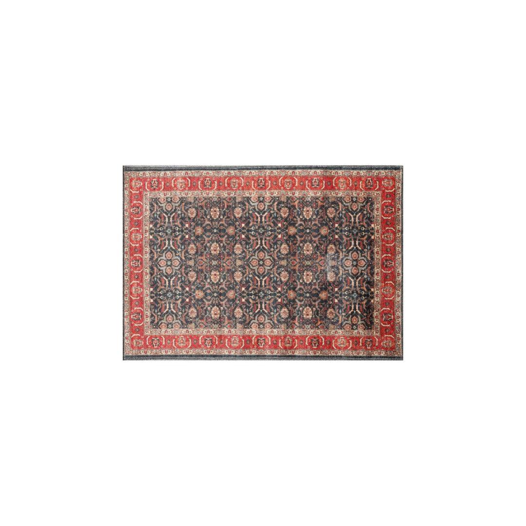 Machine Washable Area Rug - Blue & Red Decorative Border - SAP-P1138-MUL-2X3-4.1.1 - Arconiz