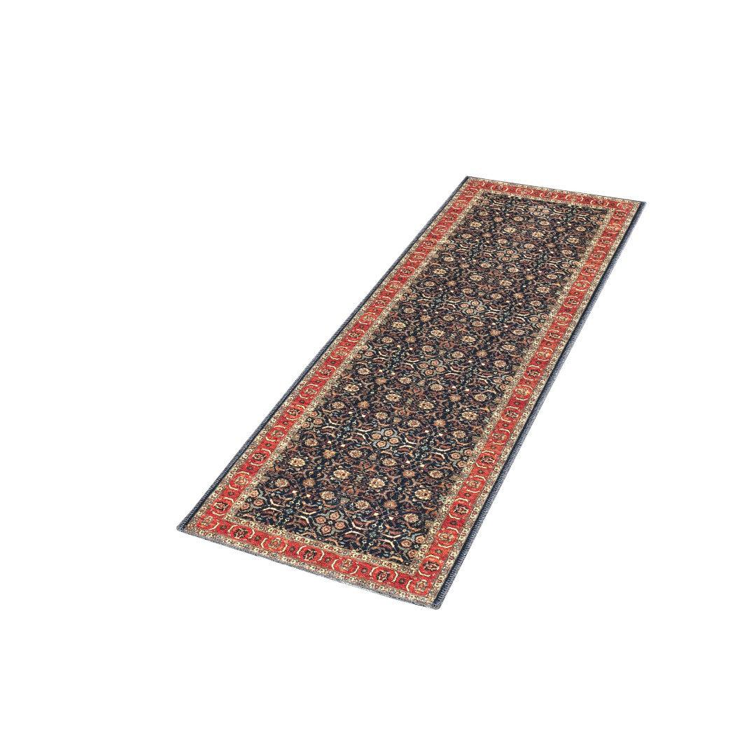 Machine Washable Area Rug - Blue & Red Decorative Border - SAP-P1138-MUL-8X10-4.1.1 - Arconiz