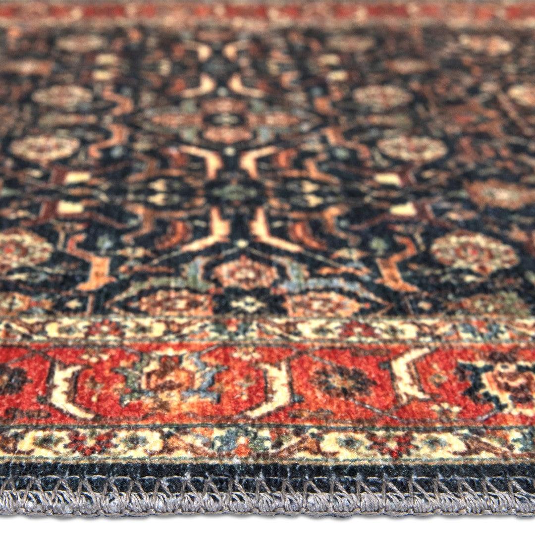 Machine Washable Area Rug - Blue & Red Decorative Border - SAP-P1138-MUL-8X10-4.1.1 - Arconiz