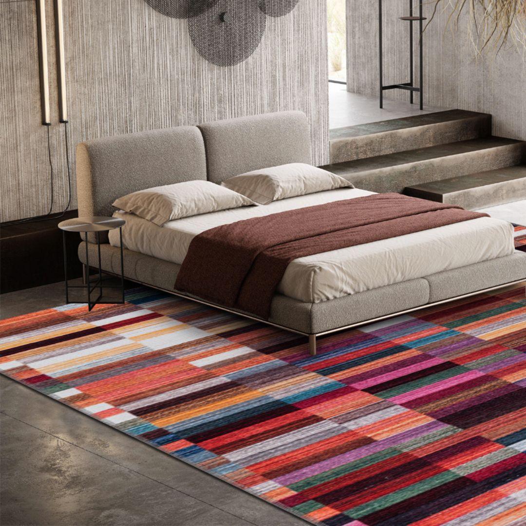 Checkered | Multicolor Geometric Area Rug - Machine Washable & Eco-Friendly - SAP-P1010-MUL-2X6-4.1.1 - Arconiz