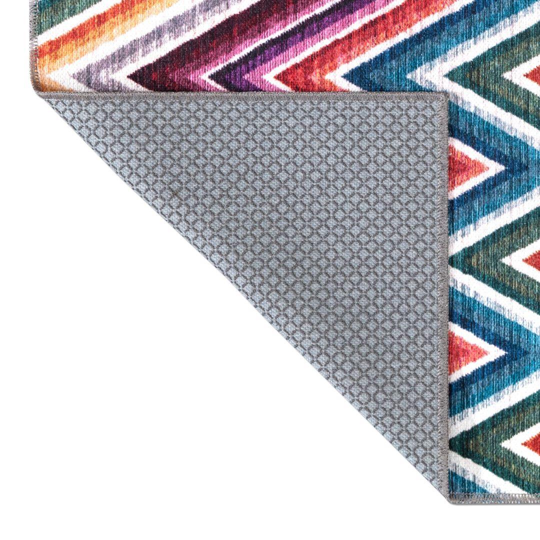 Chevron | Machine Washable Multicolor Rug - Recycled Material, Kid & Pet Friendly - SAP-6NP1011-MUL-3X5-2.1.1 - Arconiz