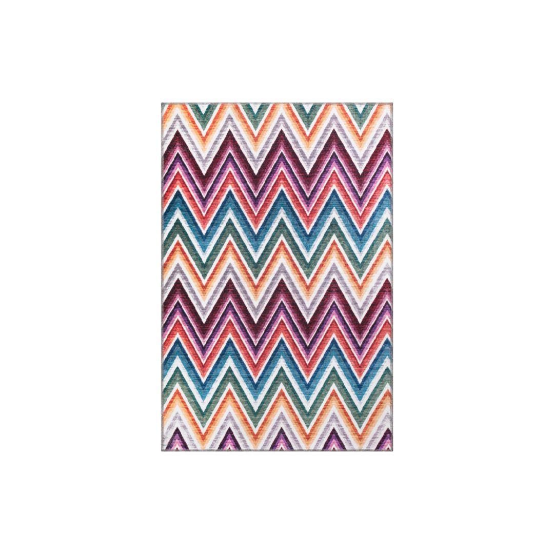 Chevron | Machine Washable Multicolor Rug - Recycled Material, Kid & Pet Friendly - SAP-5TP1011-MUL-5X7-2.1.1 - Arconiz