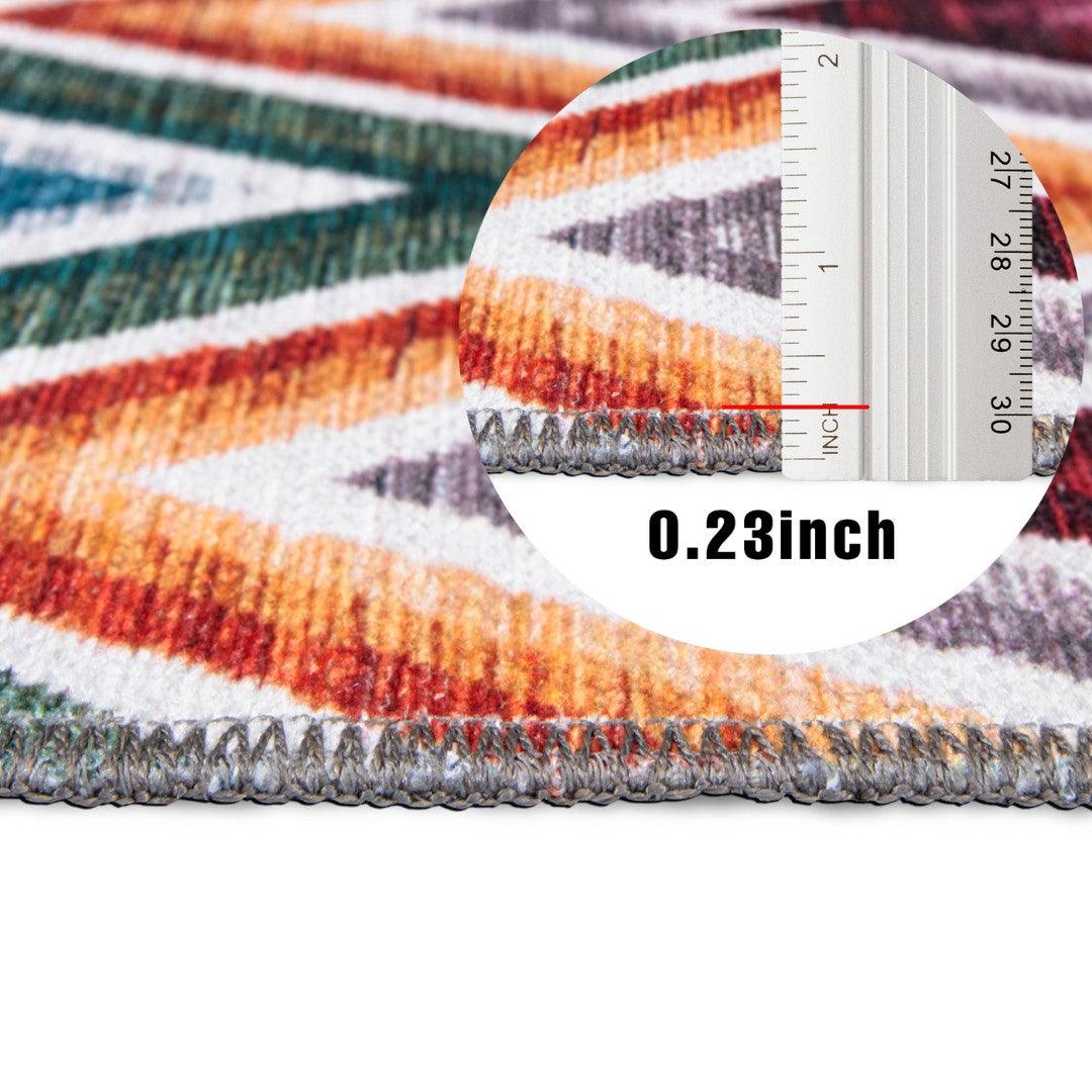 Chevron | Machine Washable Multicolor Rug - Recycled Material, Kid & Pet Friendly - SAP-6NP1011-MUL-3X5-2.1.1 - Arconiz