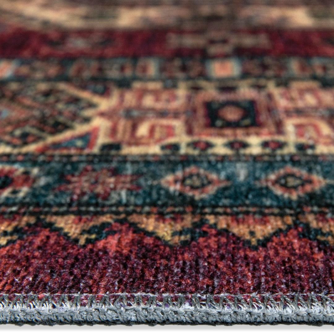 Machine Washable Burgundy Area Rug, Eco-Friendly, Recycled - SAP-P1098-BUR-2X3-4.1.1 - Arconiz