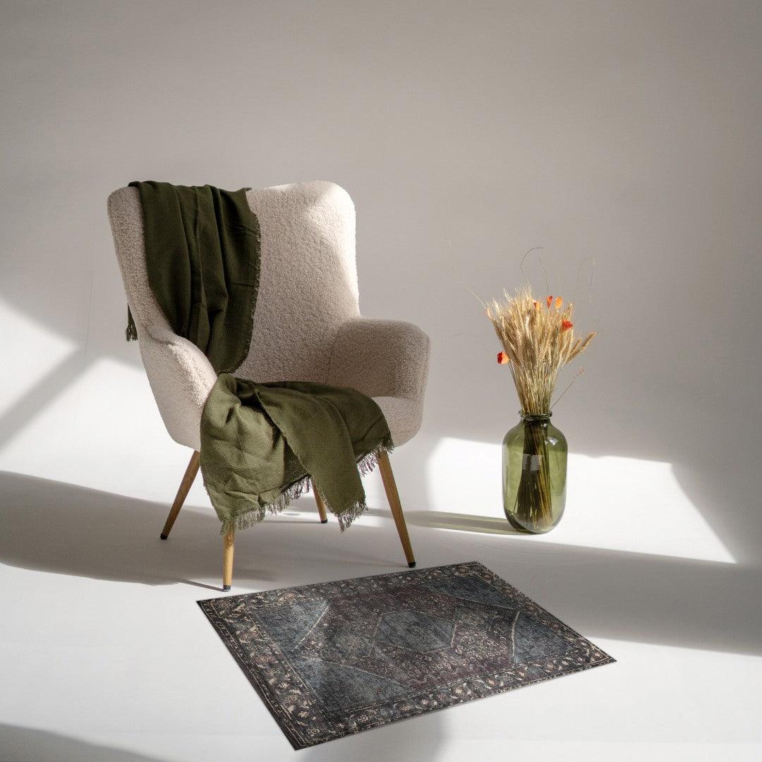 Machine Washable Area Rug, Charcoal - Eco-Friendly Recycled Material - SAP-P1103-MUL-2X3-4.1.1 - Arconiz