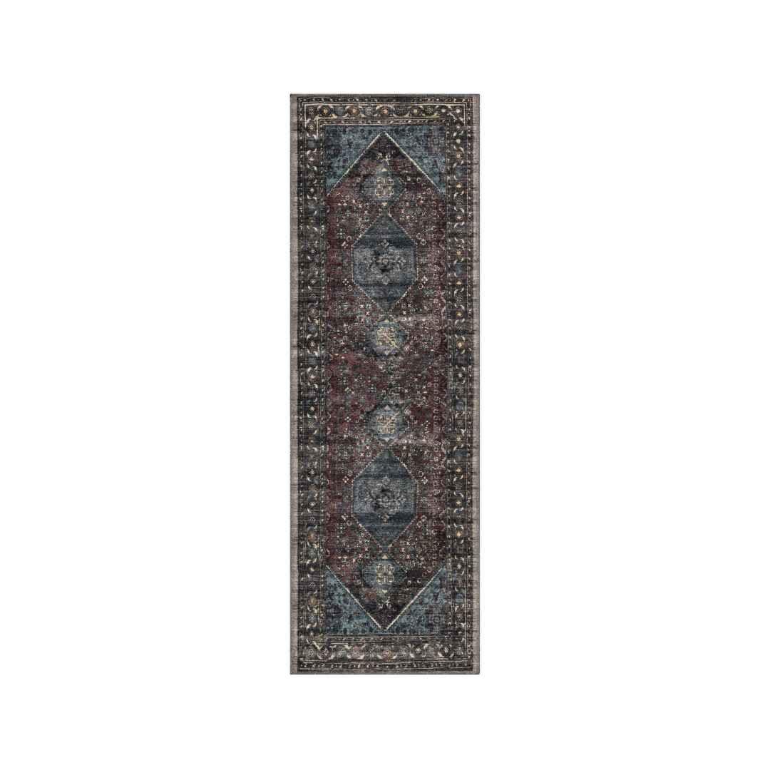 Machine Washable Area Rug, Charcoal - Eco-Friendly Recycled Material - SAP-P1103-MUL-2X6-4.1.1 - Arconiz