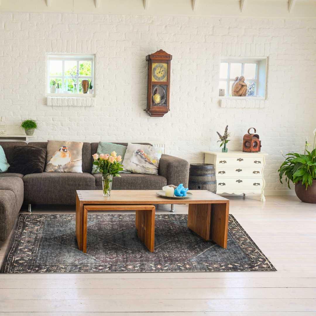 Machine Washable Area Rug, Charcoal - Eco-Friendly Recycled Material - SAP-P1103-MUL-2X3-4.1.1 - Arconiz