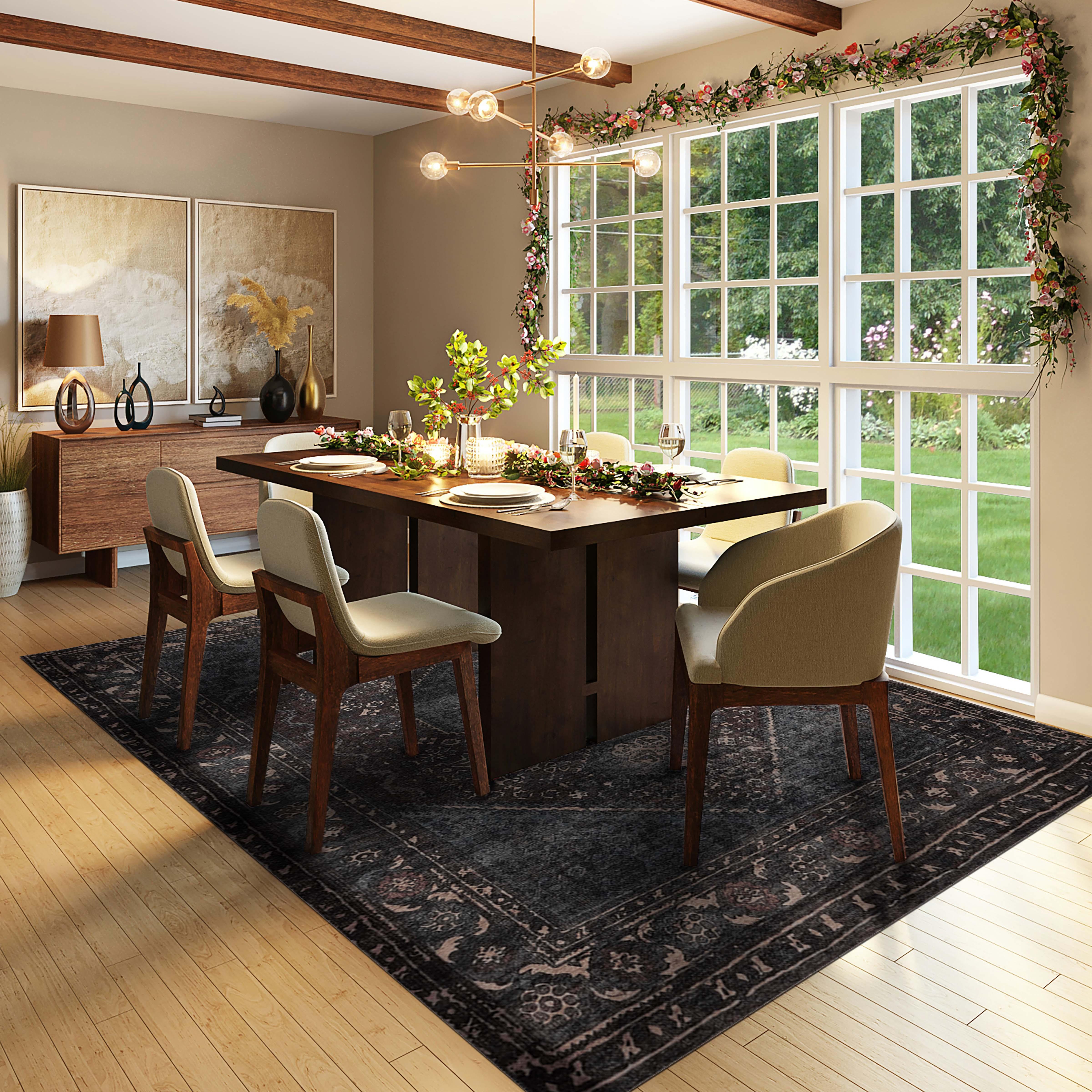 Machine Washable Area Rug, Charcoal - Eco-Friendly Recycled Material - SAP-P1103-MUL-2X3-4.1.1 - Arconiz