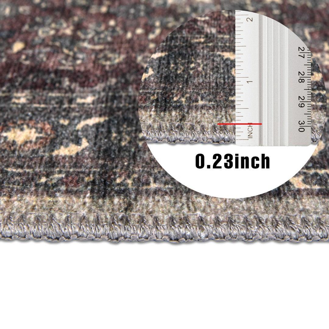 Machine Washable Area Rug, Charcoal - Eco-Friendly Recycled Material - SAP-P1103-MUL-2X3-4.1.1 - Arconiz