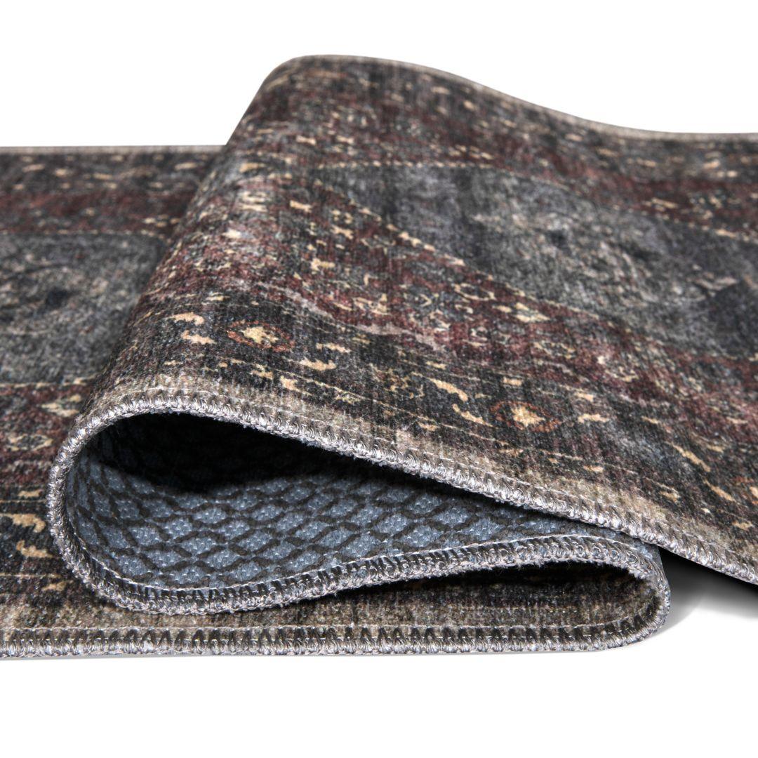 Machine Washable Area Rug, Charcoal - Eco-Friendly Recycled Material - SAP-P1103-MUL-2X3-4.1.1 - Arconiz