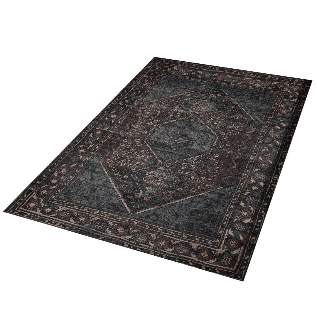Machine Washable Area Rug, Charcoal - Eco-Friendly Recycled Material - SAP-P1103-MUL-2X3-4.1.1 - Arconiz