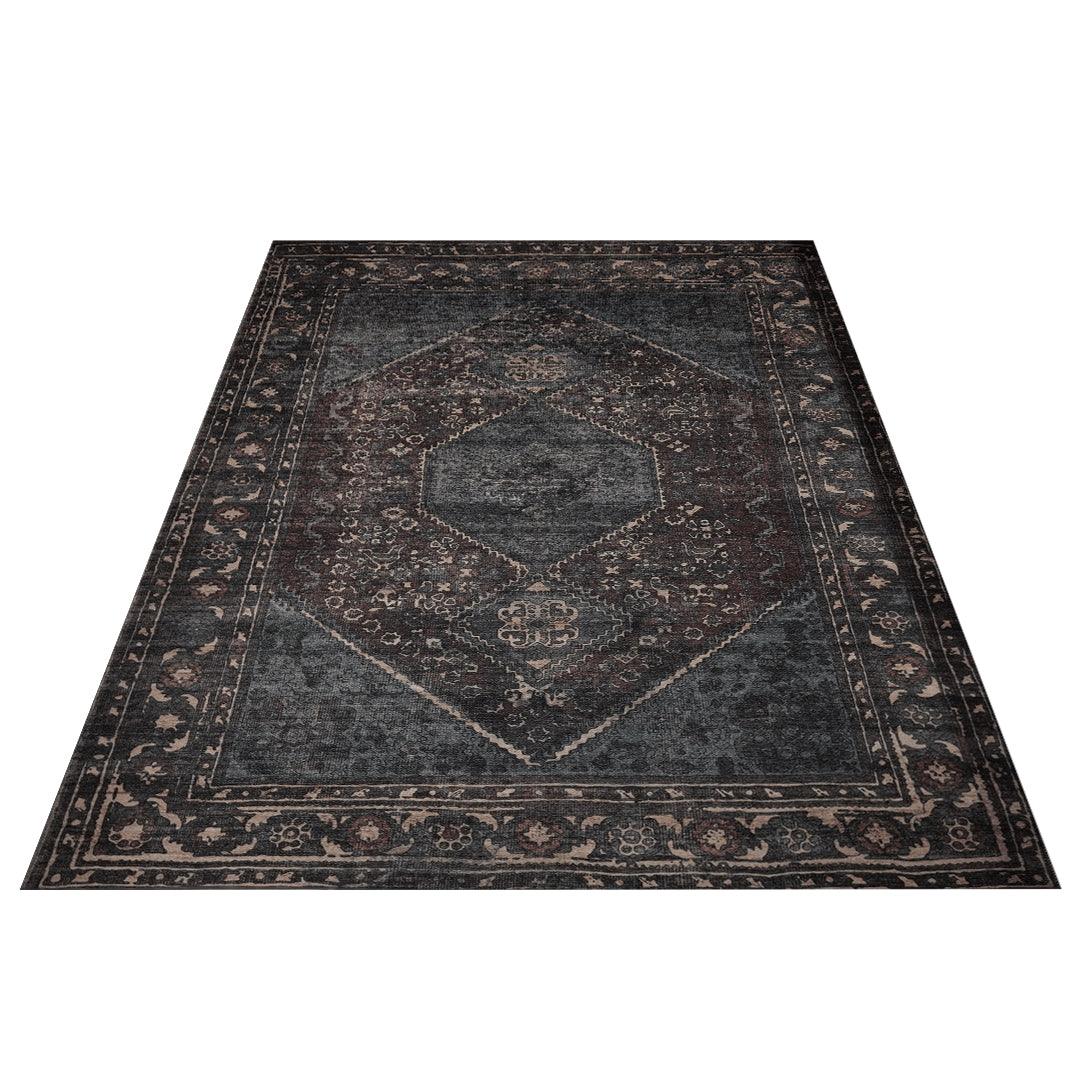 Machine Washable Area Rug, Charcoal - Eco-Friendly Recycled Material - SAP-P1103-MUL-2X3-4.1.1 - Arconiz