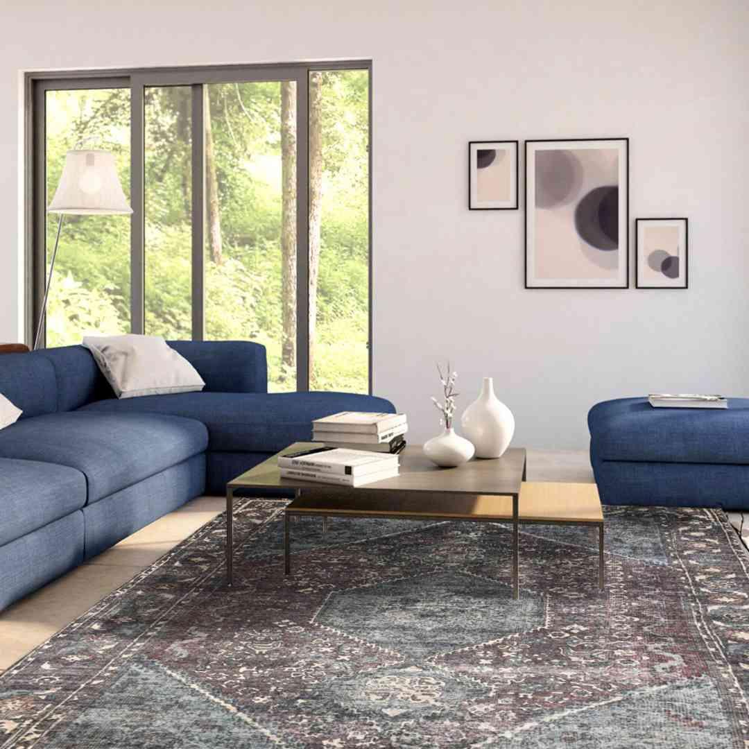 Machine Washable Area Rug, Charcoal - Eco-Friendly Recycled Material - SAP-P1103-MUL-2X3-4.1.1 - Arconiz