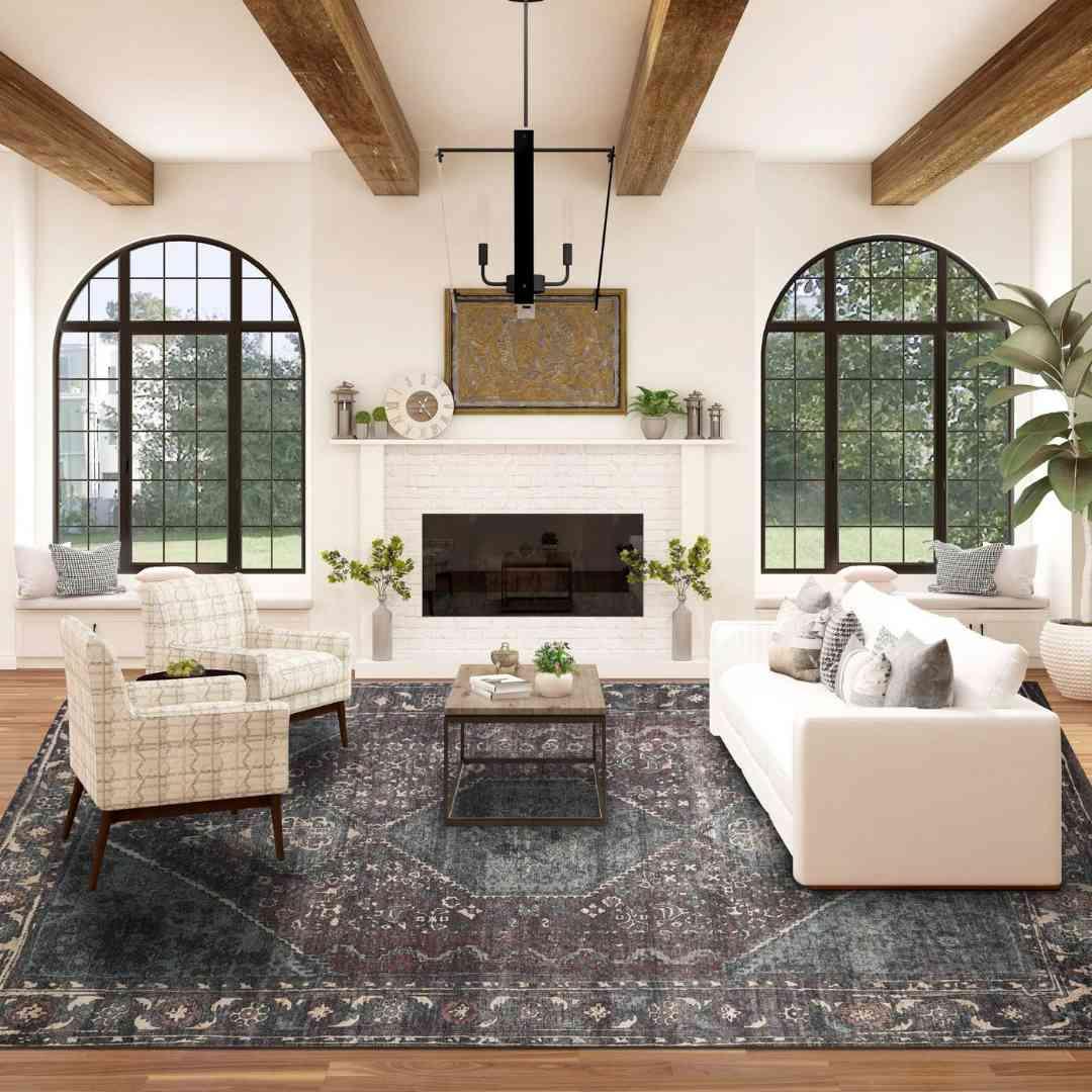 Machine Washable Area Rug, Charcoal - Eco-Friendly Recycled Material - SAP-P1103-MUL-2X3-4.1.1 - Arconiz