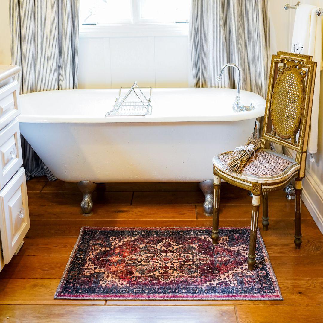 Machine Washable Burgundy Vintage Area Rug - SAP-P1103-MUL-2X3-5.1.1 - Arconiz