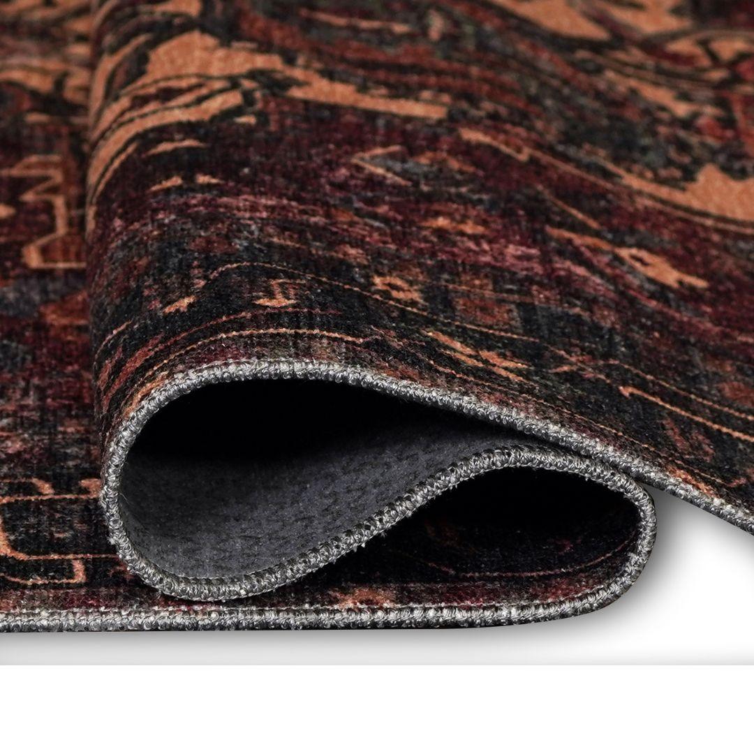 Machine Washable Burgundy Vintage Area Rug - SAP-P1103-MUL-2X3-5.1.1 - Arconiz