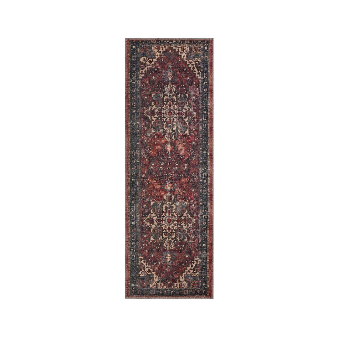 Machine Washable Burgundy Vintage Area Rug - SAP-P1103-MUL-2X6-4.1.1 - Arconiz