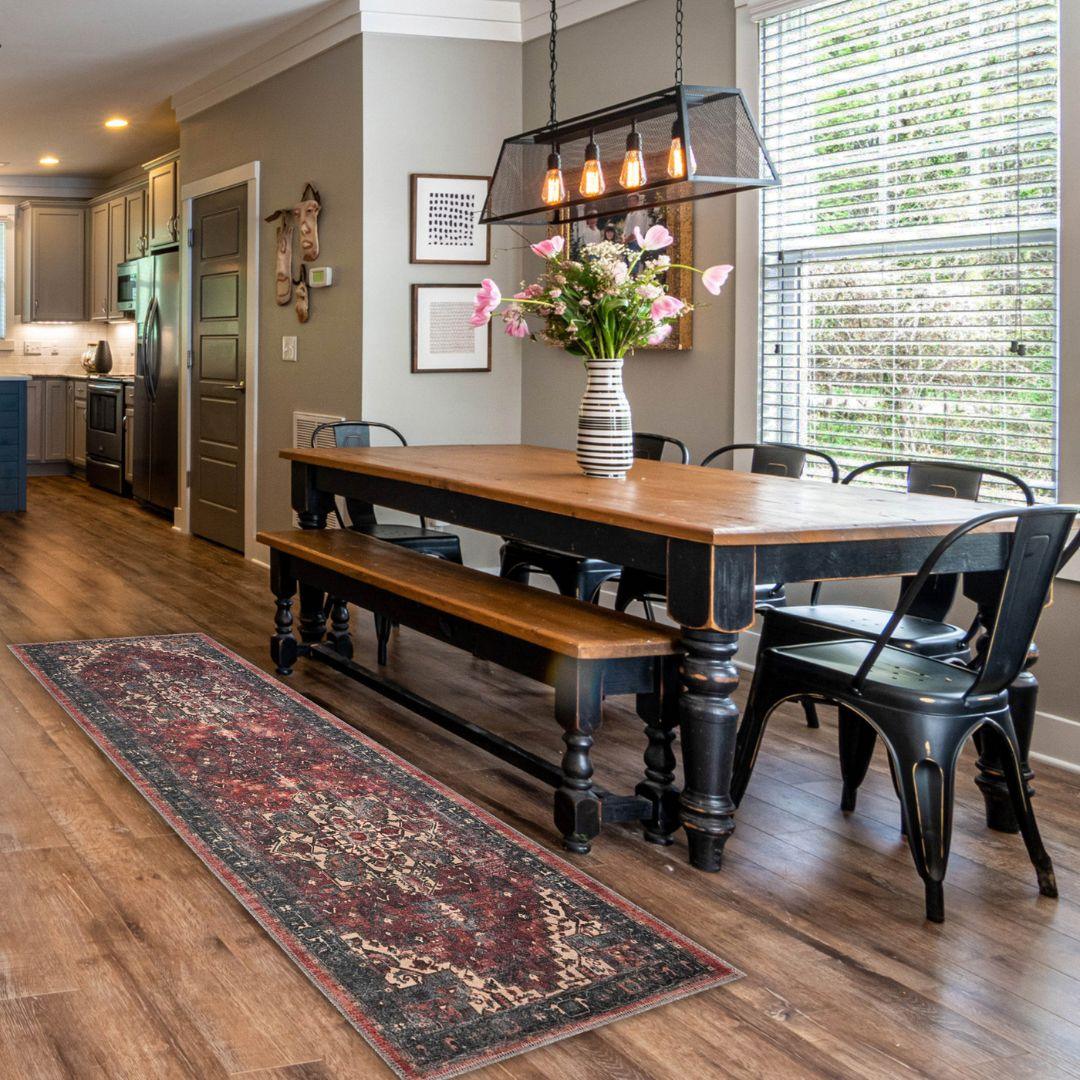 Machine Washable Burgundy Vintage Area Rug - SAP-P1103-MUL-2X3-5.1.1 - Arconiz