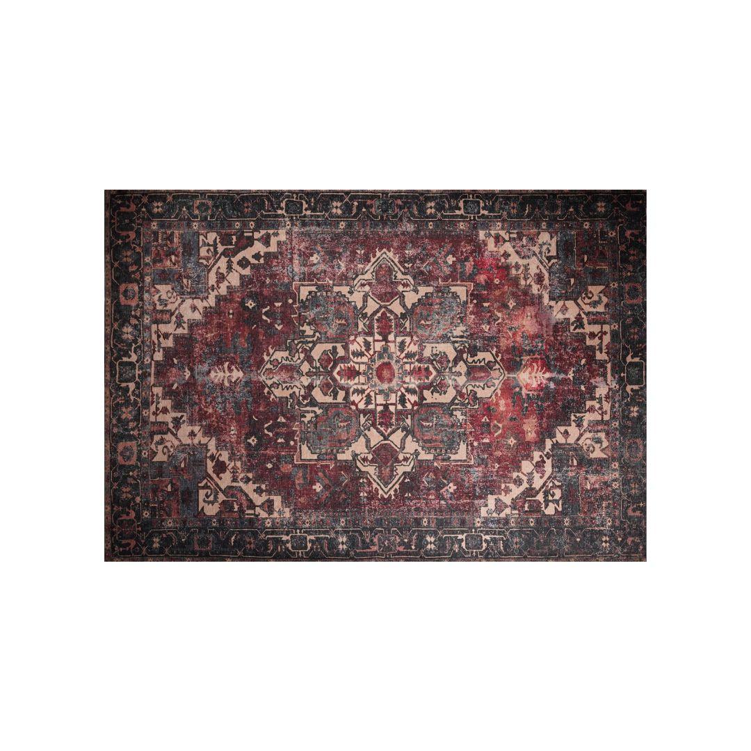 Machine Washable Burgundy Vintage Area Rug - SAP-P1103-MUL-3X5-5.1.1 - Arconiz