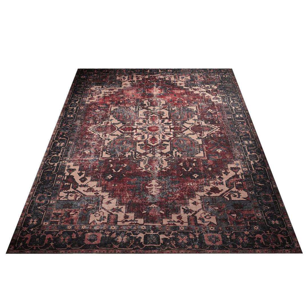 Machine Washable Burgundy Vintage Area Rug - SAP-P1103-MUL-2X3-5.1.1 - Arconiz