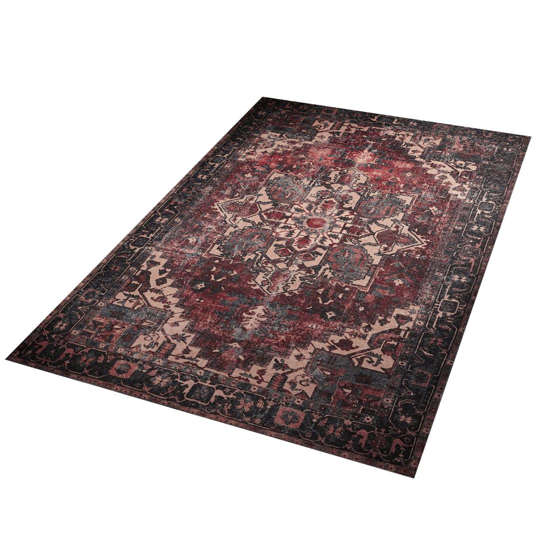 Machine Washable Burgundy Vintage Area Rug - SAP-P1103-MUL-2X3-5.1.1 - Arconiz