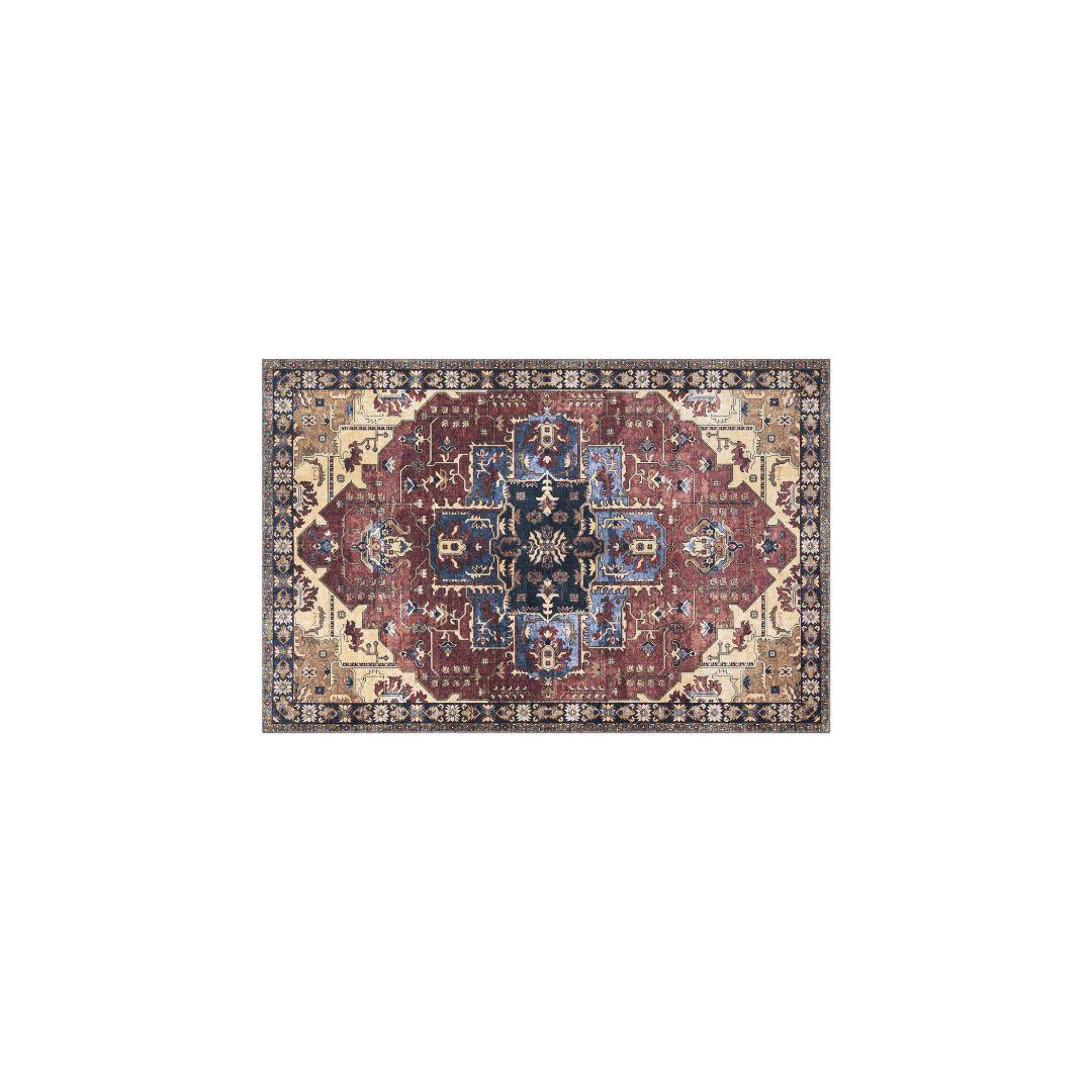 Machine Washable Burgundy Area Rug, Eco-friendly - SAP-P1128-MUL-2X3-5.1.1 - Arconiz
