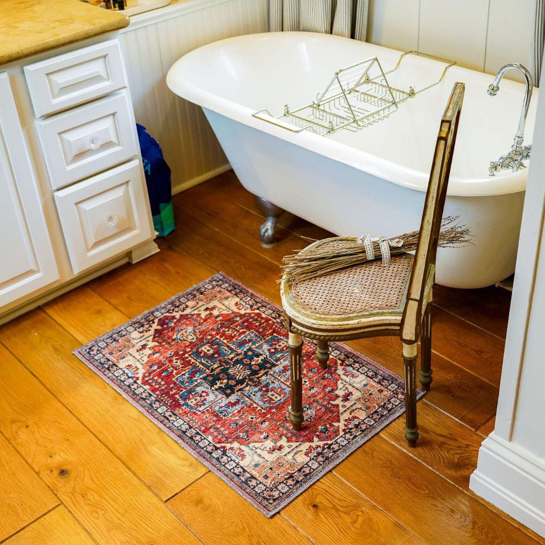 Machine Washable Burgundy Area Rug, Eco-friendly - SAP-P1128-MUL-2X3-5.1.1 - Arconiz