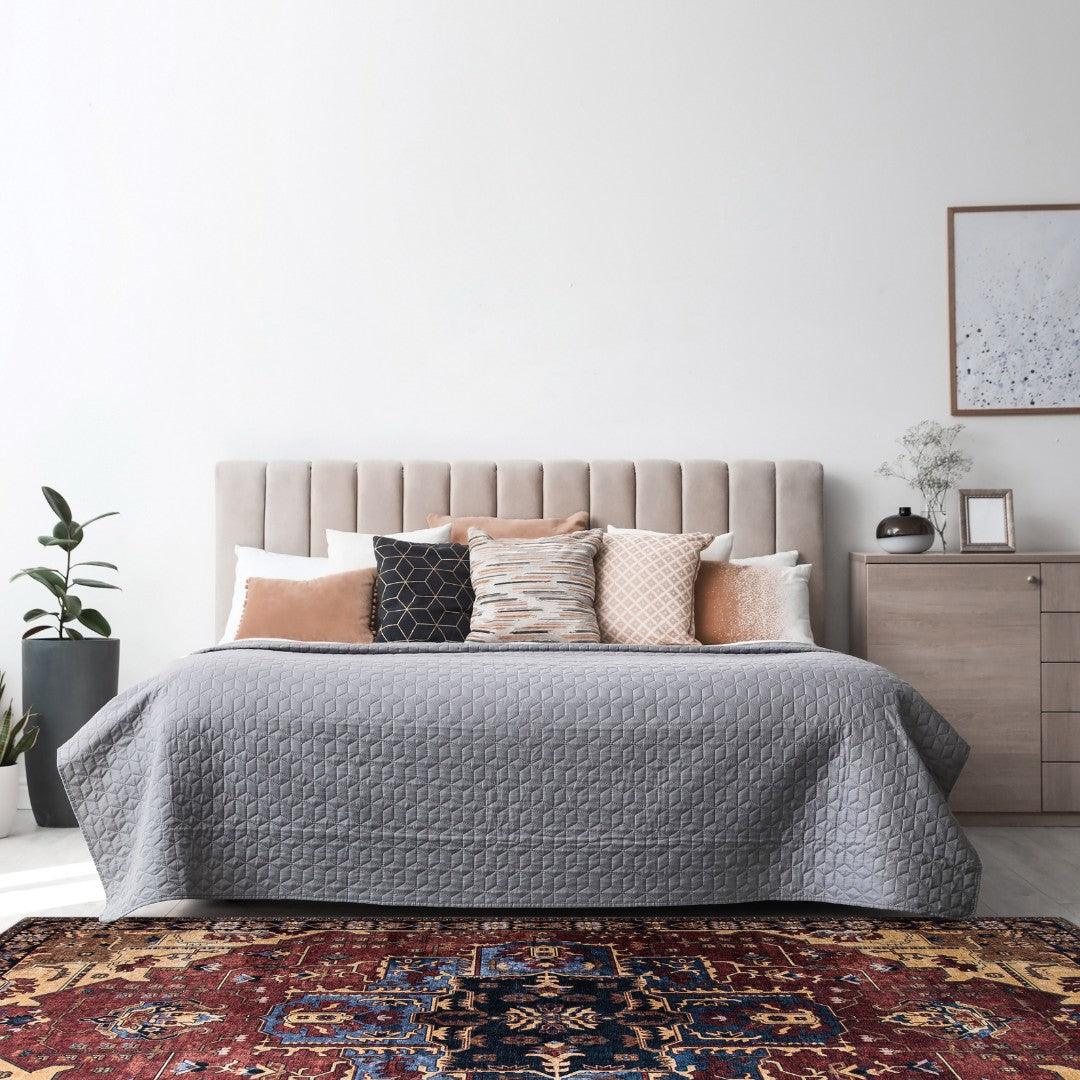 Machine Washable Burgundy Area Rug, Eco-friendly - SAP-P1128-MUL-2X3-5.1.1 - Arconiz