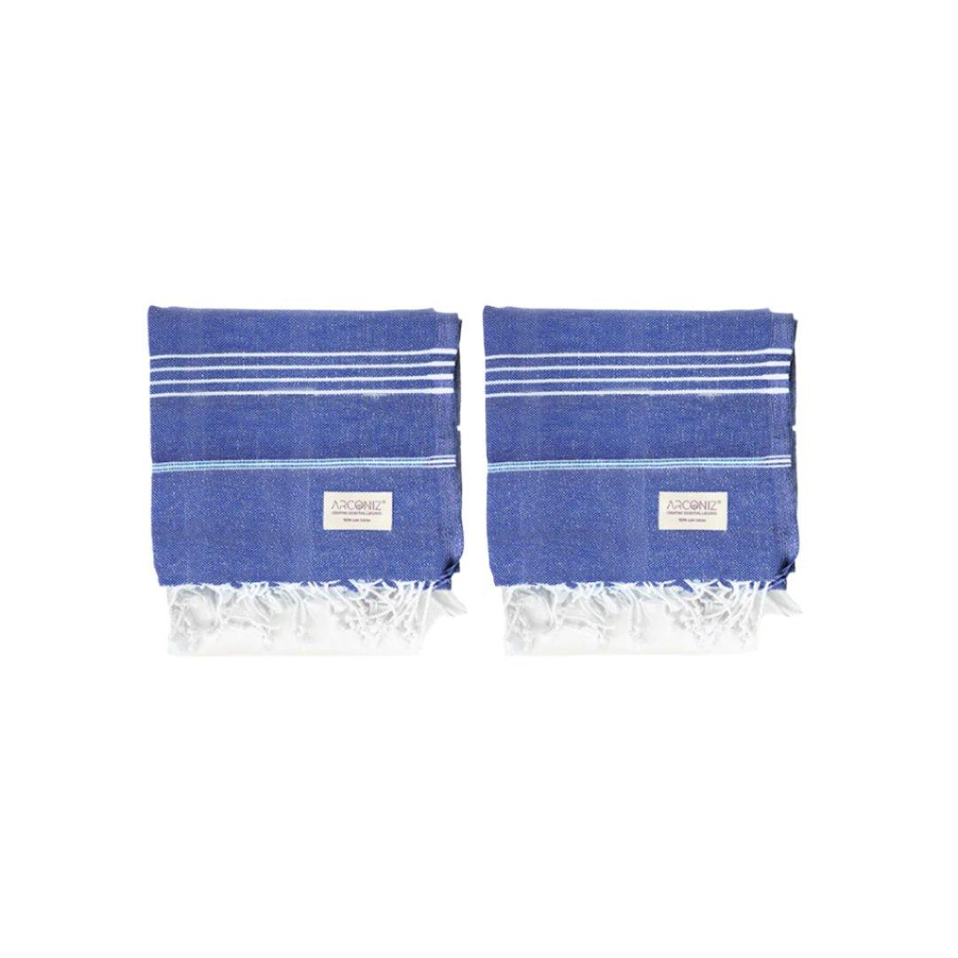 Luxurious Turkish Cotton Beach Towel Set (2 Pack) Air Blue - Sul-Pest-285-95175-2S-ArBlu - Arconiz