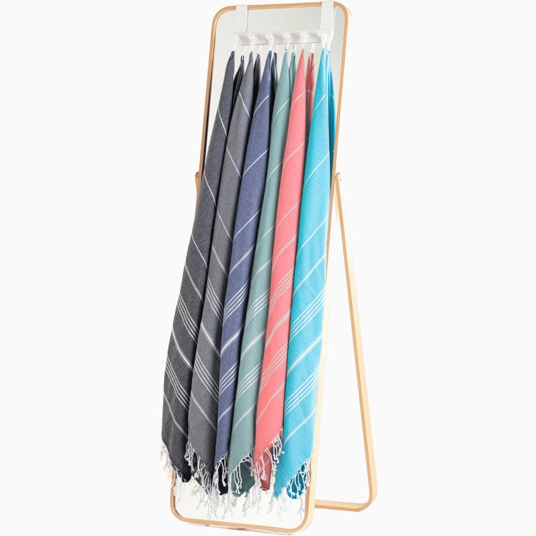 Premium Turkish Cotton Beach Towel Sultan ( Set of 6 Piece ) Blue - Black - Grey - Turquoise - Teal - Terracotta - Sul-Pest-285-95175-6S-BBKDGTQTTC - Arconiz