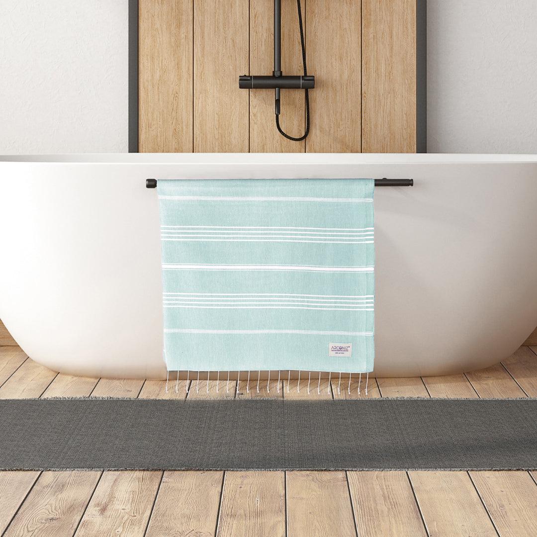 Luxurious Turkish Cotton Beach Towel Aqua - HS-20N6-NPSR - Arconiz