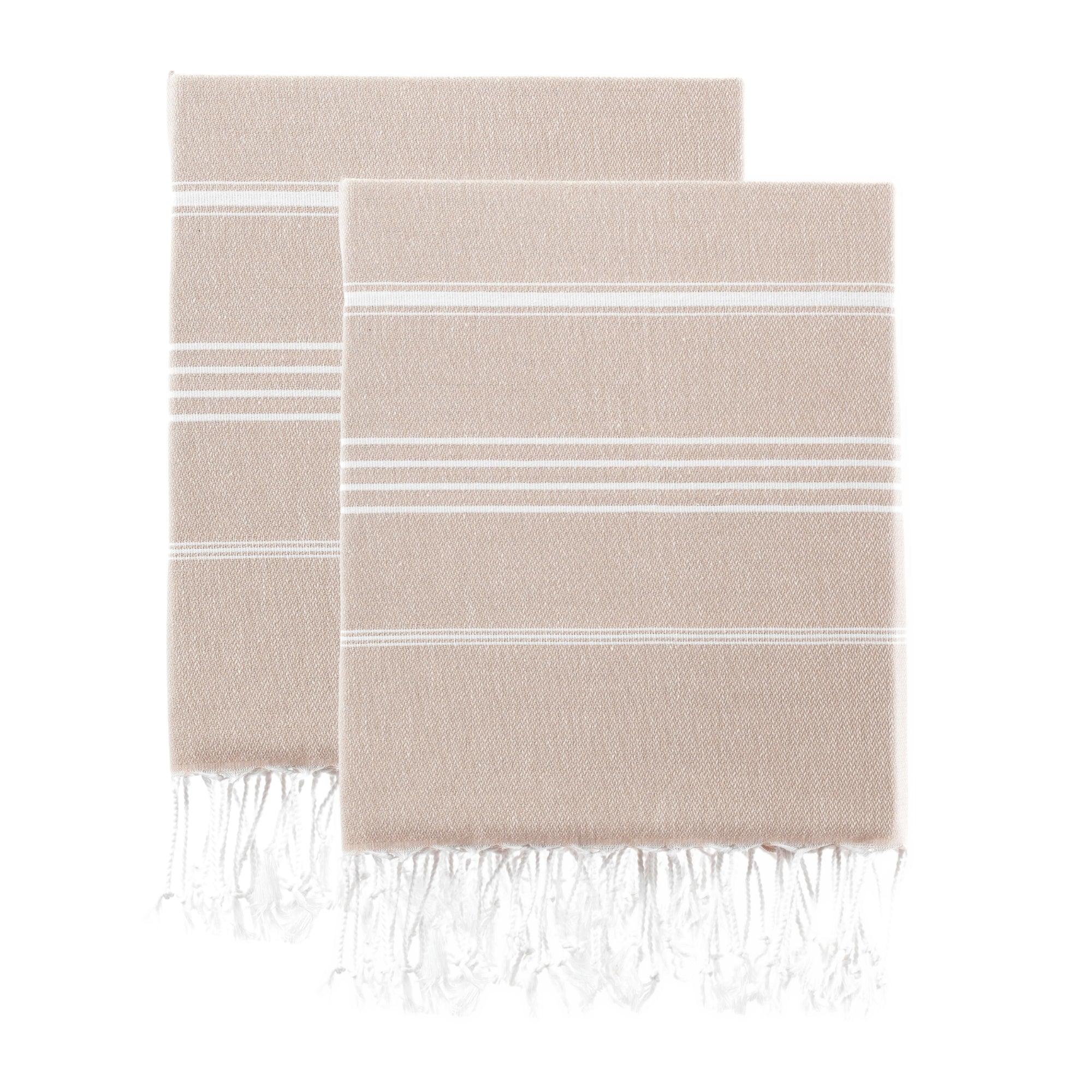 Luxurious Turkish Cotton Beach Towel Set (2 Pack) Beige - Sul-Pest-285-95175-2S-Beige - Arconiz
