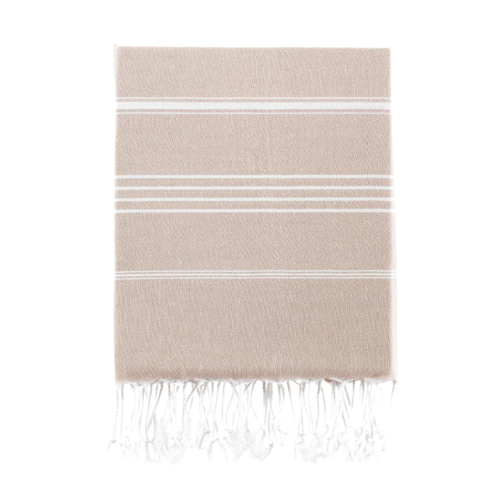 Luxurious Turkish Cotton Beach Towel Beige - 5G-0O87-9UFH - Arconiz
