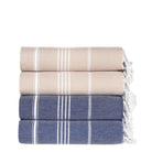 Premium Turkish Cotton Beach Towel Sultan ( Set of 4 Piece ) Blue - Beige - Sul-Pest-285-95175-4S-BL-BG - Arconiz
