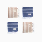 Premium Turkish Cotton Beach Towel Sultan ( Set of 4 Piece ) Blue - Beige - Sul-Pest-285-95175-4S-BL-BG - Arconiz