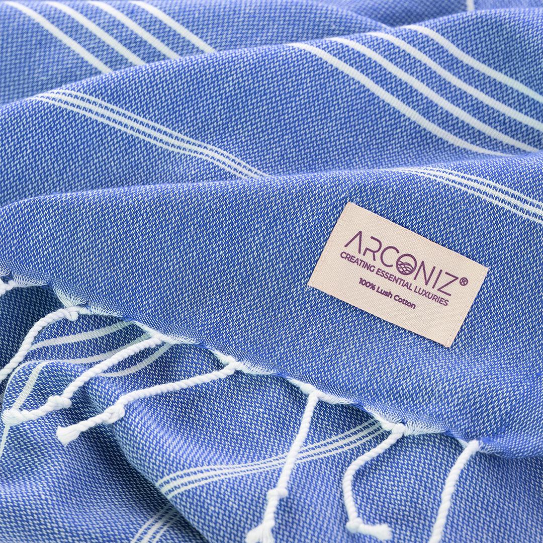 Luxurious Turkish Cotton Beach Towel Light Blue - 0T-SRM0-II8W - Arconiz