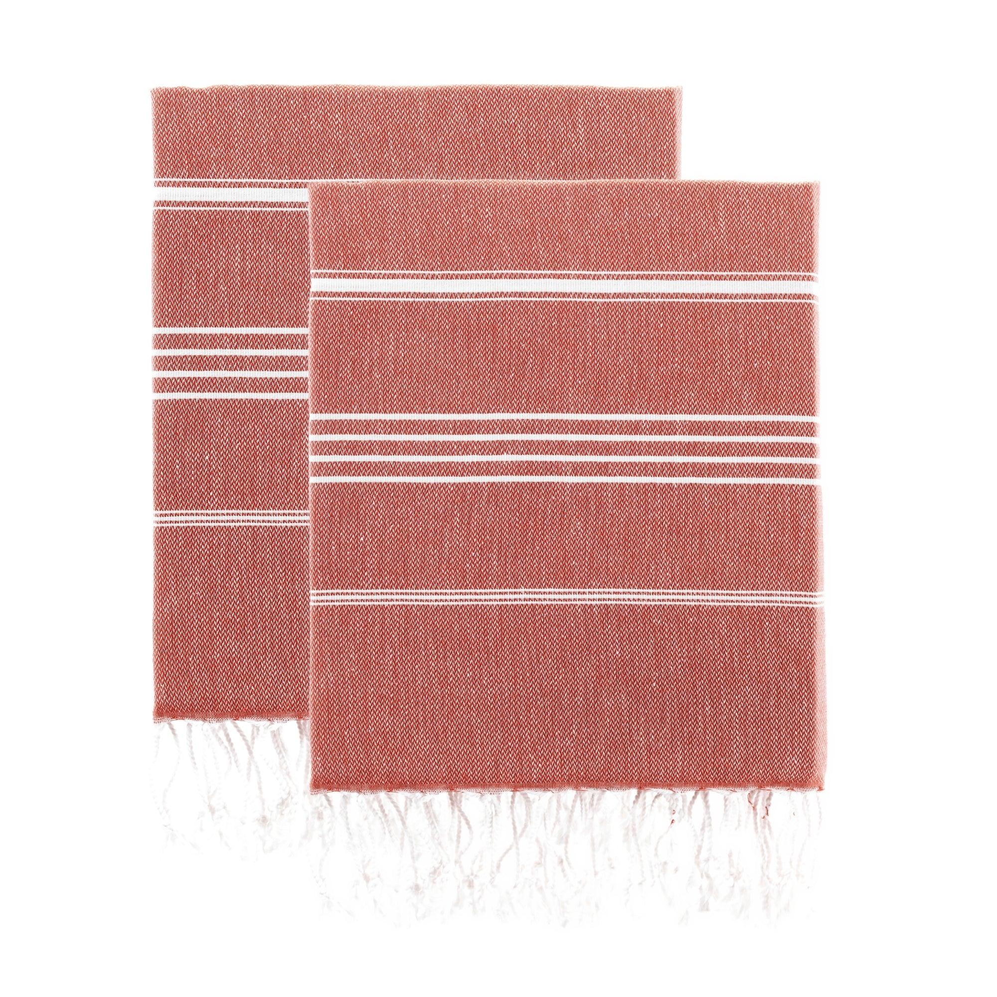Luxurious Turkish Cotton Beach Towel Set (2 Pack) Dark Coral - Sul-Pest-285-95175-2S-Dcora - Arconiz