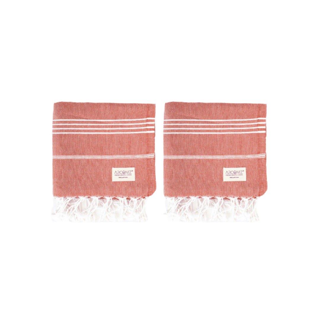 Luxurious Turkish Cotton Beach Towel Set (2 Pack) Dark Coral - Sul-Pest-285-95175-2S-Dcora - Arconiz