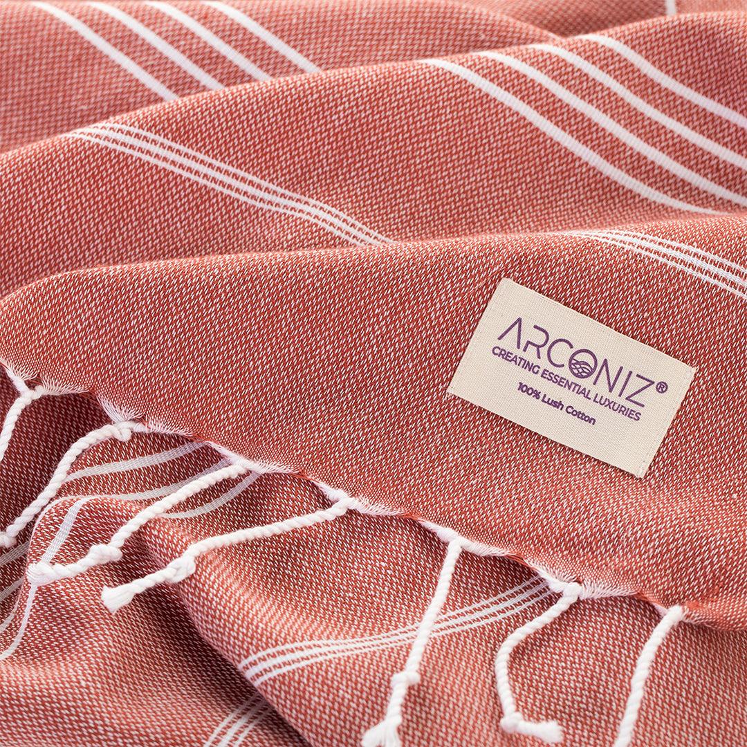 Luxurious Turkish Cotton Beach Towel Set (2 Pack) Dark Coral - Sul-Pest-285-95175-2S-Dcora - Arconiz