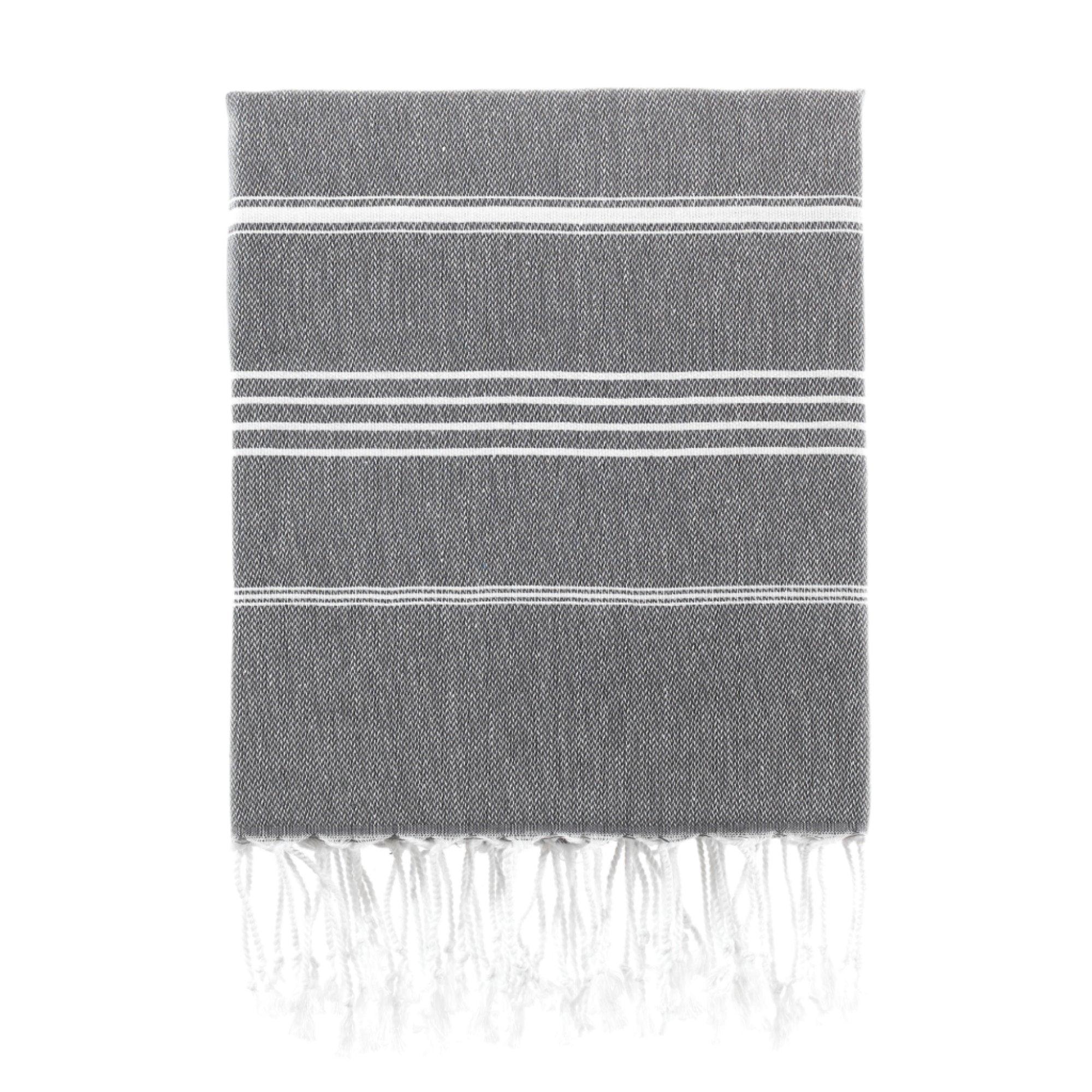 Luxurious Turkish Cotton Beach Towel Dark Grey - CF-U6DG-XGOE - Arconiz